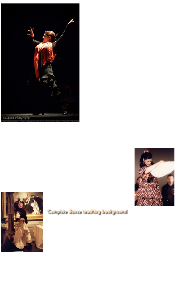 ￼Sabrina Avilés began her study of Spanish folkloric dance in her mother’s native Dominican Republic. She continued her training in flamenco dance with Ramón de los Reyes and Omayra Amaya in Boston. She continued her studies in Spain at the renowned studios of Amor de Dios in Madrid; and in Seville with Manolo Marin and Juana Amaya, among others. Recently, she has had the opportunity to study with a new generation of dancers including La Lupi, Leonor Leal, Concha Jareño, David Romero, Carmen Ledesma and Manuela Rios.  She was a member of the Spanish Dance Theatre in Boston as well as Omayra Amaya’s Flamenco Sin Limites. 

Sabrina has performed extensively throughout New England in major venues such as the Cutler Majestic Theatre in Boston and the Music Hall in Portsmouth, NH. She’s also performed with live orchestras, such as the Worcester Symphony Orchestra at Mechanics Hall and most recently with the Cape Cod Symphony.  In 2017, she was commissioned by the Boston Youth Symphony Orchestra to choreograph the dances to Bizet’s opera “Carmen.” Sabrina performed live with the full orchestra in January 2018 at Sanders Theatre in Cambridge to a sold-out audience.  

In 2009, she launched her performing troupe, “Flamenco Dance Project”, dedicated to promoting and teaching the art of flamenco through concerts and workshops while showcasing the talents of dancers and musicians here in the United States. ￼The troupe performed at Jacob’s Pillow Inside/Out Series in the summer of 2011 and drew one of the largest audiences in the history of the series.

In addition to her performing experience, Sabrina has extensive teaching experience. Since 1990, she has taught flamenco classes and workshops at many Greater Boston dance schools, studios, and universities. She currently teaches at Tony Williams Dance Center in Boston.

￼Along with her flamenco career, Sabrina has a parallel career as a filmmaker, working on PBS documentaries and educational videos. 

Complete dance teaching background
Amaya Dance Studios (several locations in Boston, Cambridge,     and Somerville, MA)
Ballet New England (Portsmouth, NH)
Boston Ballet School
Boston Conservatory
Boston University 
Brookline Community Center for the Arts
Cape Cod Dance Center (Cataumet, MA)
Concord Academy (Concord, MA)
Festival Ballet (Providence, MA)
Fred Astaire Dance Studios (Boston, MA)
Tony Williams Dance Center (Boston, MA)
Spanish Dance Theater (Boston, MA)
The Cambridge School (Weston, MA)
The Dance Complex (Cambridge, MA)
Wheaton College (Norton, MA)